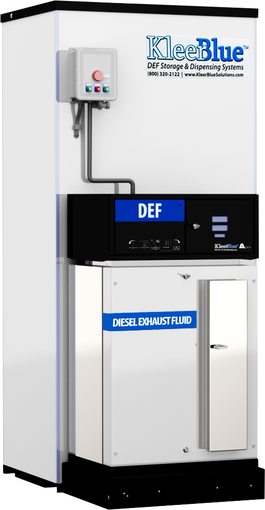 KleerBlue 500 Gallon Ultra APEX Fleet or Retail DEF Dispenser Island Oriented Rendering